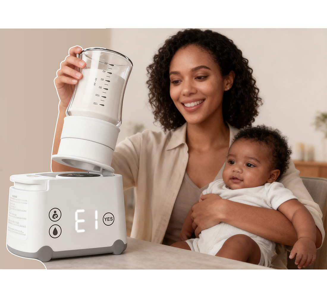 SMILY MIA Cordless Bottle Warmer for Milk and Formula, White - Portable & Travel Friendly  (0-3 M)