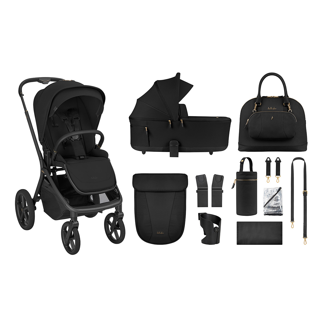 KIKKABOO Goya Platinum 2-in-1 Stroller With Carrycot - Black