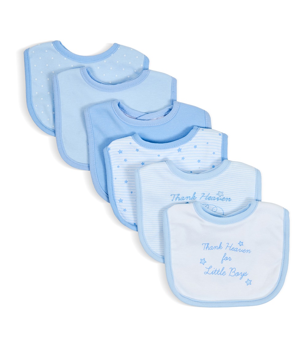 LITTLE ME Baby Boys 6 Pack Thank Heaven Bib, Multicolor