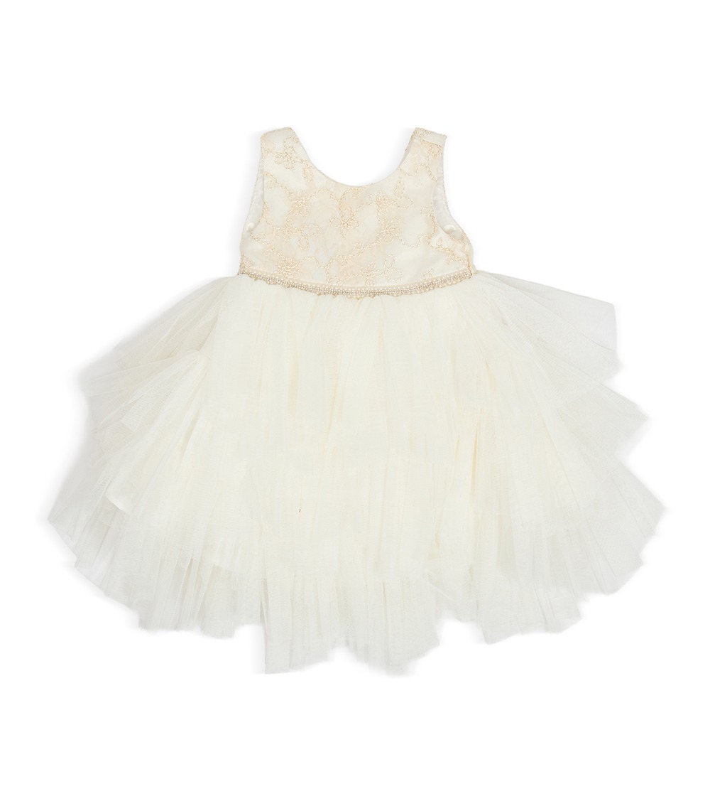 BONNIE BABY Baby Girl Occasionwear Dress, Gold