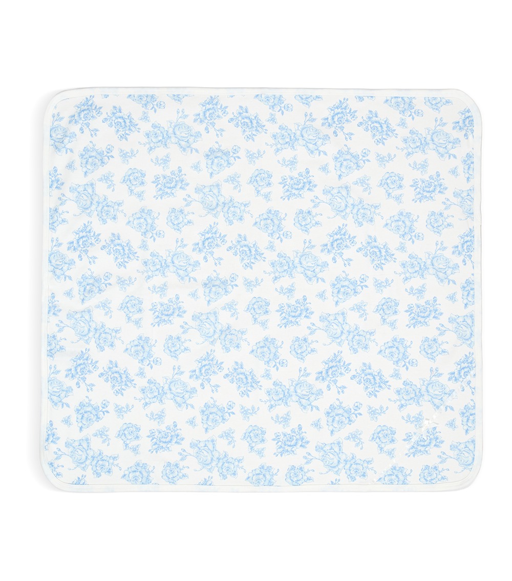 LITTLE ME Baby Blue Roses Blanket, Blue