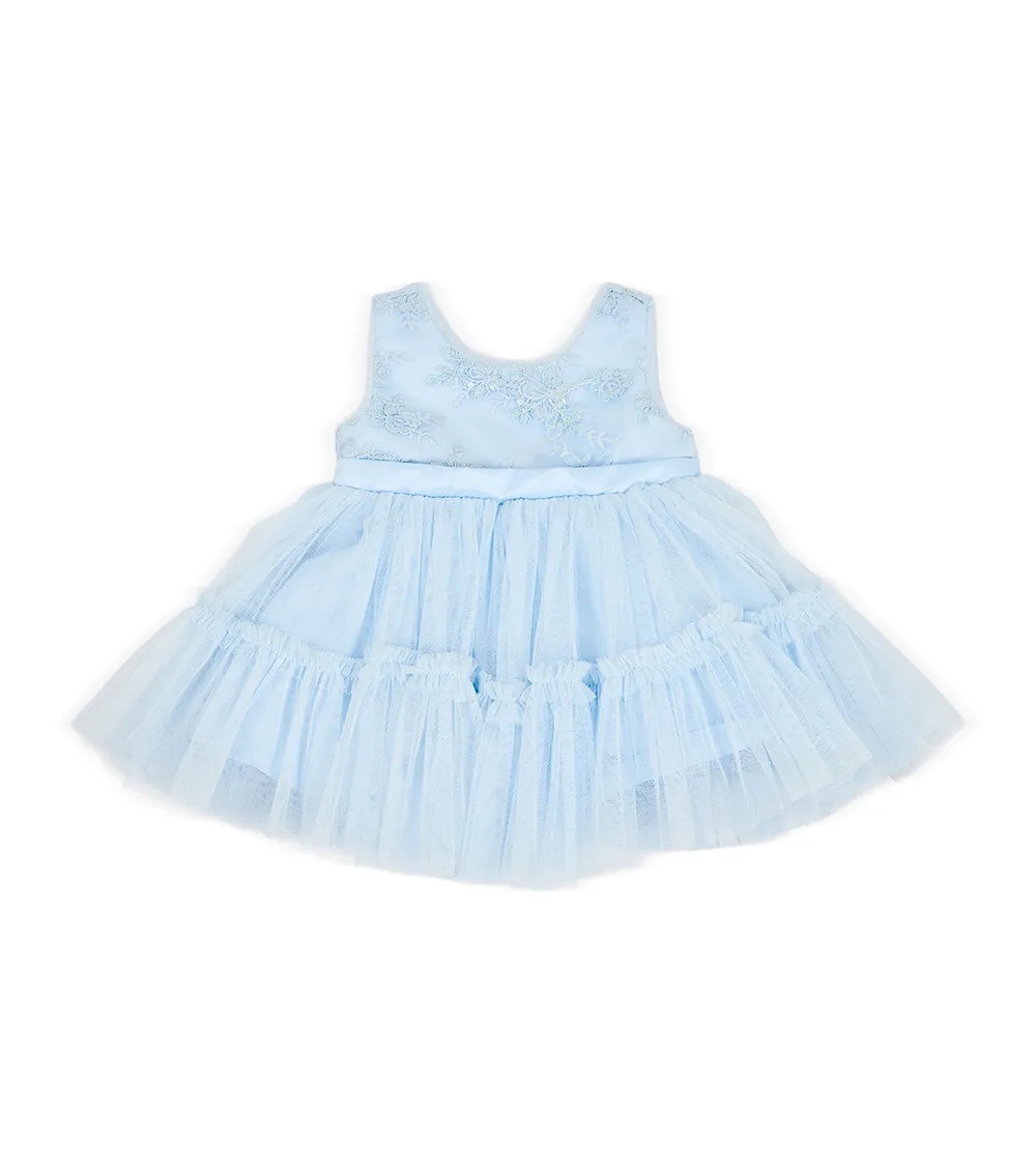 Bonnie Baby 100% Polyester Kids Girl Clothes Party Dress, Blue